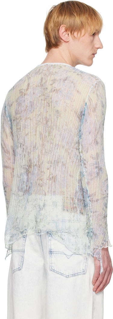 Sveter Diesel Diesel K-Aasmos-A Sheer Floral Long Sleeve Modrá | A18017-0AFBT-8FG, 2