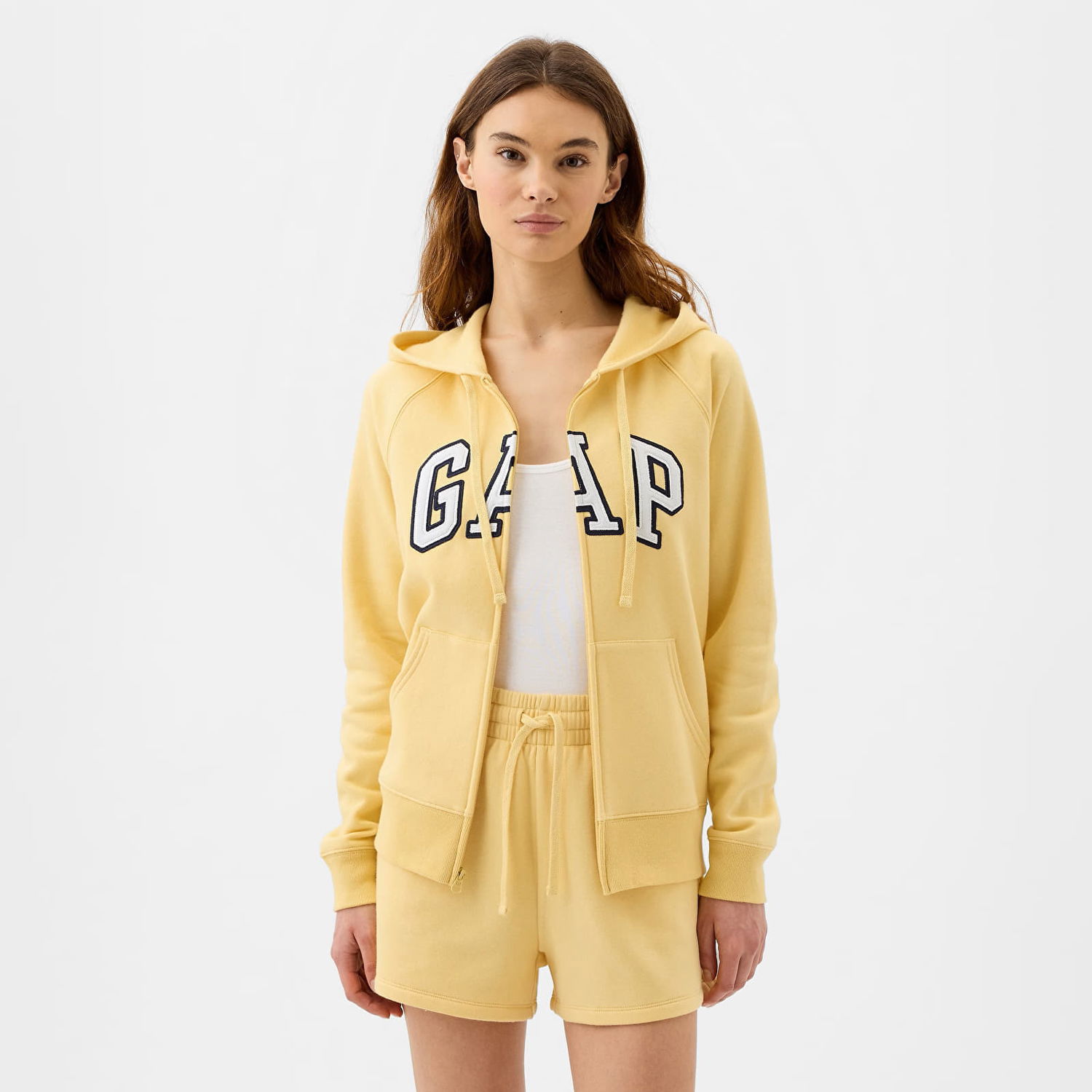 Mikina GAP Fullzip Logo Hoodie Havana Yellow Žltá | 463503-46, 0