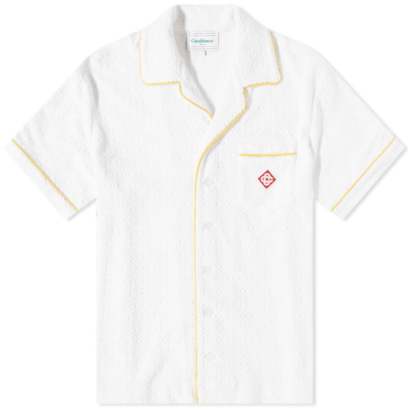 Košeľa Casablanca Monogram Terry Short Sleeve Shirt Biela | MS23-SH-085-02