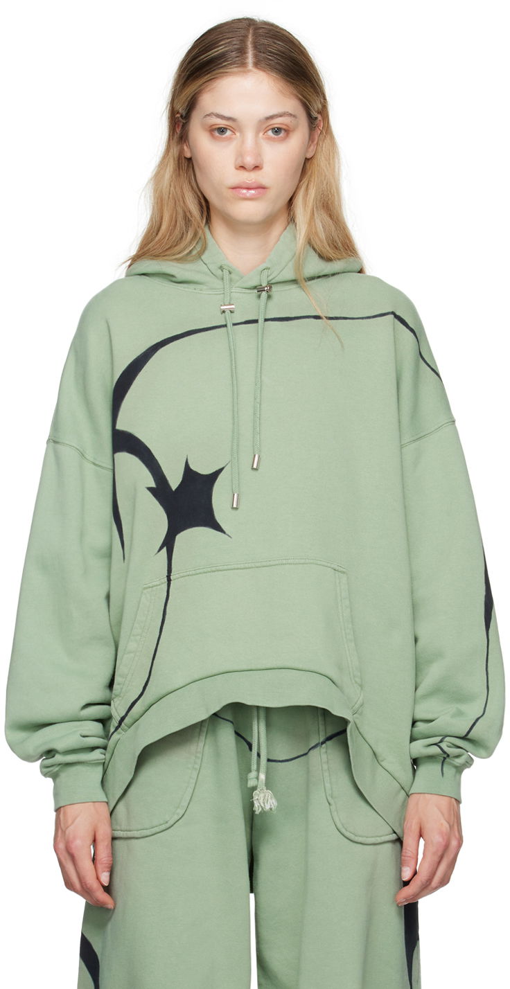 Mikina Collina Strada Collina Strada Round Hem Hoodie Zelené | XX8737, 0