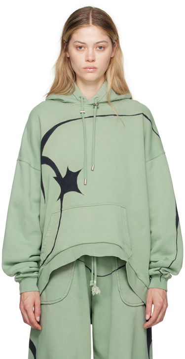 Mikina Collina Strada Collina Strada Round Hem Hoodie Zelené | XX8737, 0
