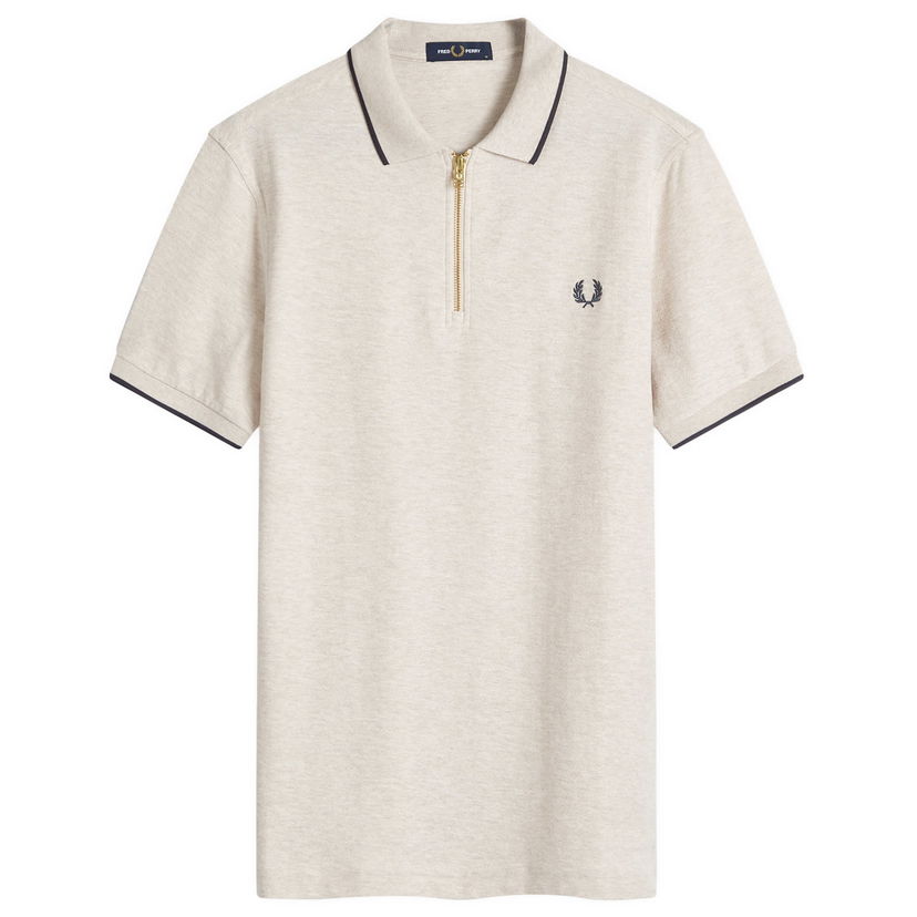 Polo tričko Fred Perry Pique Zip Polo Shirt Béžová | M7729-X23