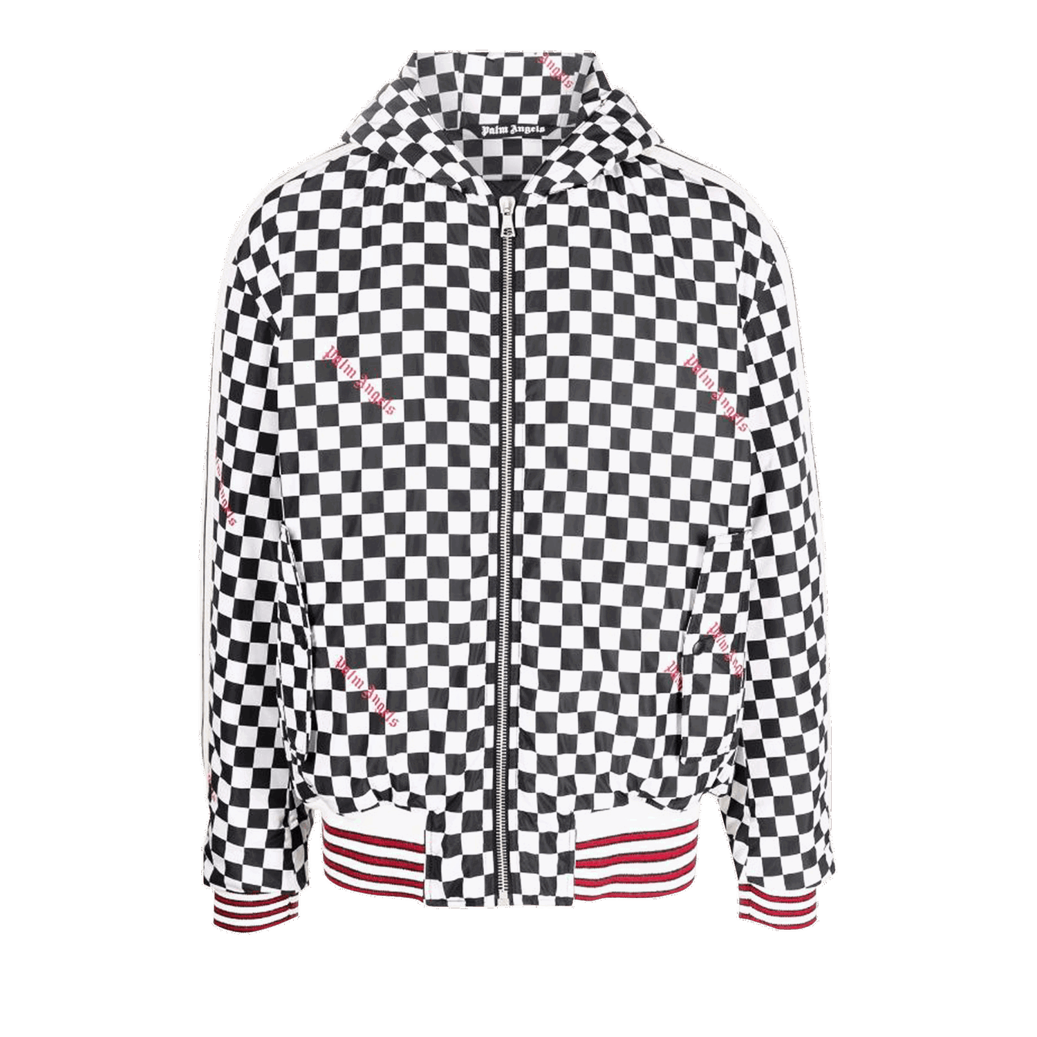Mikina Palm Angels Damier Puffed Hoodie Jacket Šedá | PMEA225F22FAB0011025, 0