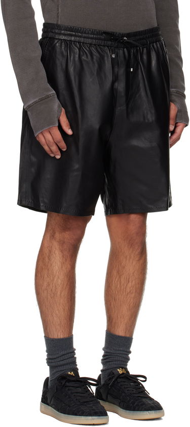 Šortky AMIRI AMIRI Lightweight Leather Shorts Čierna | AMLTSH1017, 1