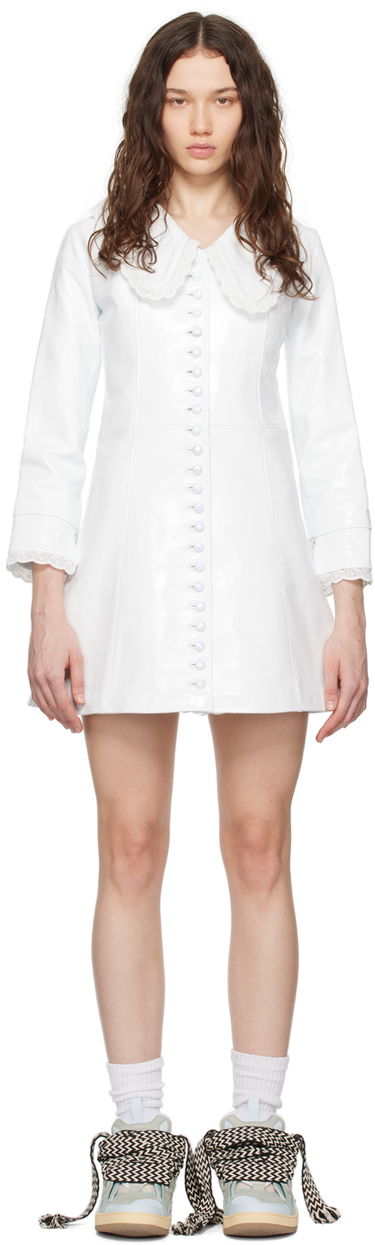 Šaty ERL Buttoned Leather Mini Dress Biela | ERL07O103, 0