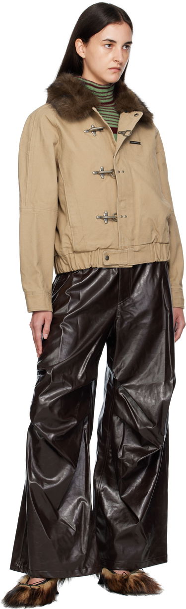 Bunda Andersson Bell Andersson Bell Washed Cotton Jacket with Faux Fur Collar Béžová | awa712u, 3