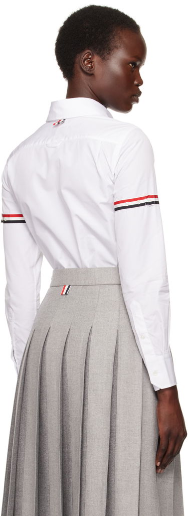 Košeľa Thom Browne Oxford Classic Round Collar Shirt With Long Sleeves Biela | FLL019E-03113, 2