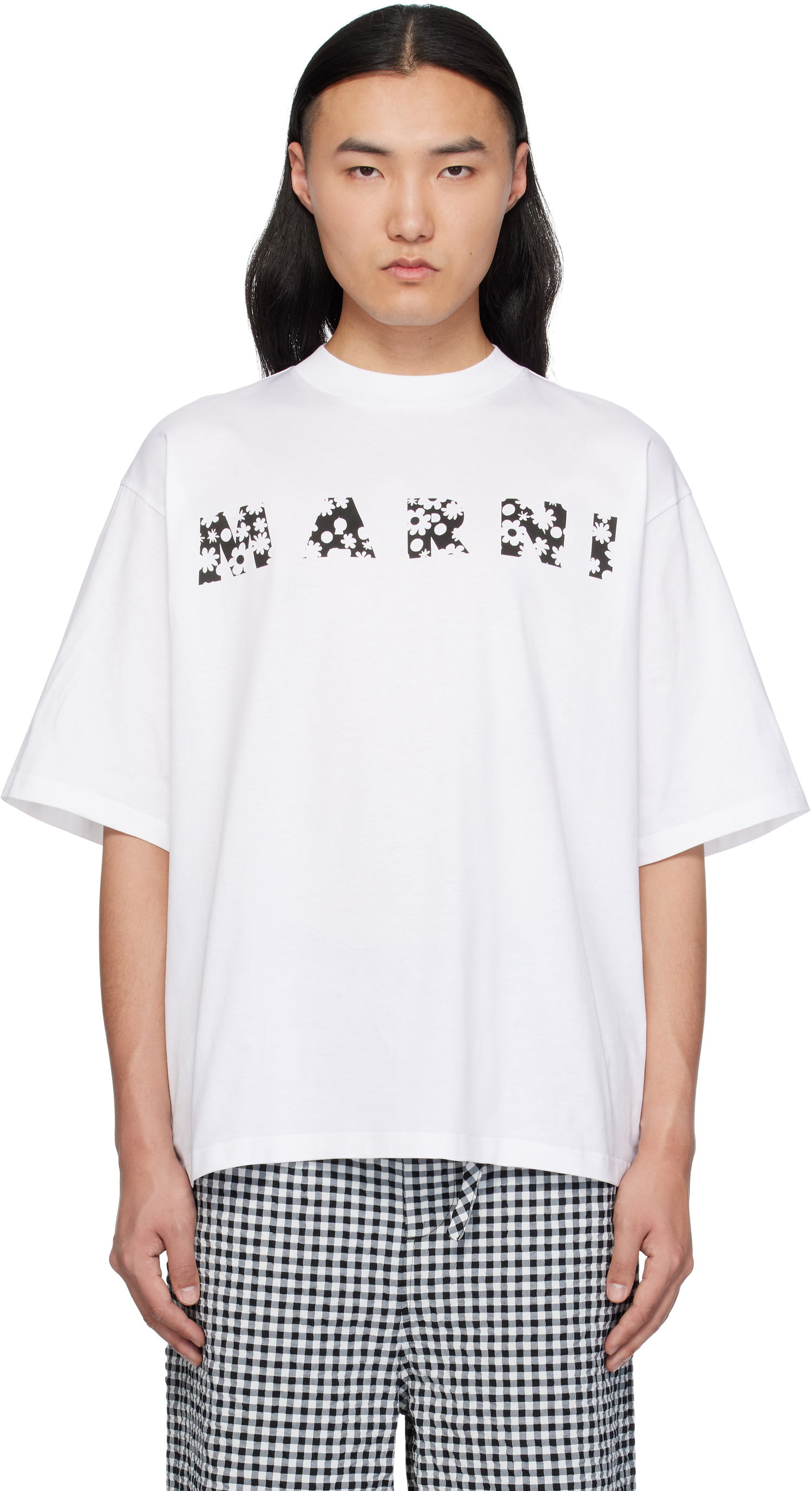 Tričko Marni Marni Pop Fields Logo T-Shirt Biela | HUMU0223IP USCX50, 0
