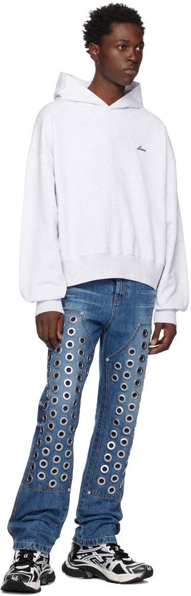 Mikina We11done Embroidered Hoodie Šedá | WD-TH3-22-714-U-GY, 3