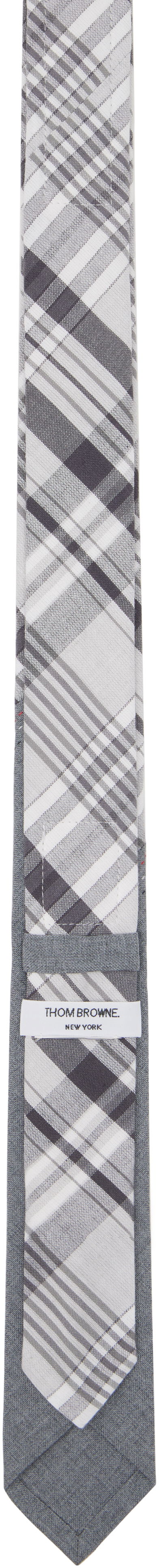 Šál Thom Browne Thom Browne Classic Bias Combo Madras Check Tie Šedá | MNL038C-F0808, 1