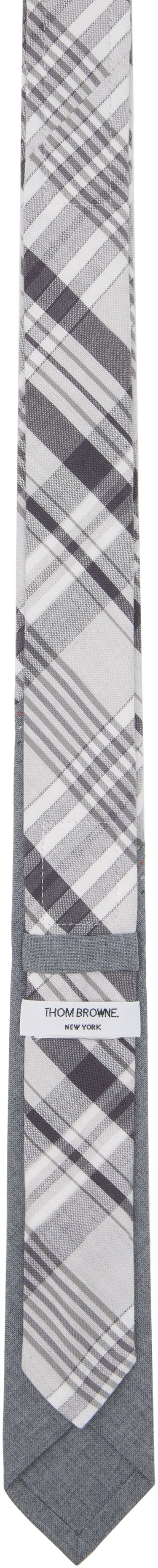 Šál Thom Browne Thom Browne Classic Bias Combo Madras Check Tie Šedá | MNL038C-F0808, 1