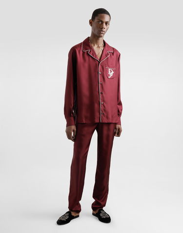 Pyžamo Dolce & Gabbana Silk Pajama Pants With Logo Embroidery Vínová | GVCRAZGJ155R0108, 1