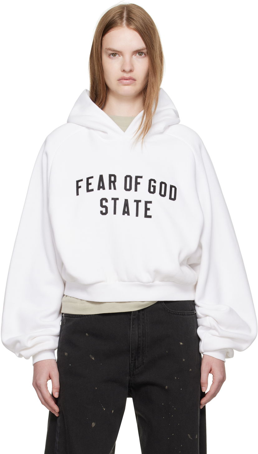 Mikina Fear of God ESSENTIALS Fleece Raglan Hoodie Biela | 192SP257824FW