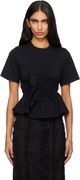 Cecilie Bahnsen Ace Short-Sleeve Ruched Peplum T-shirt