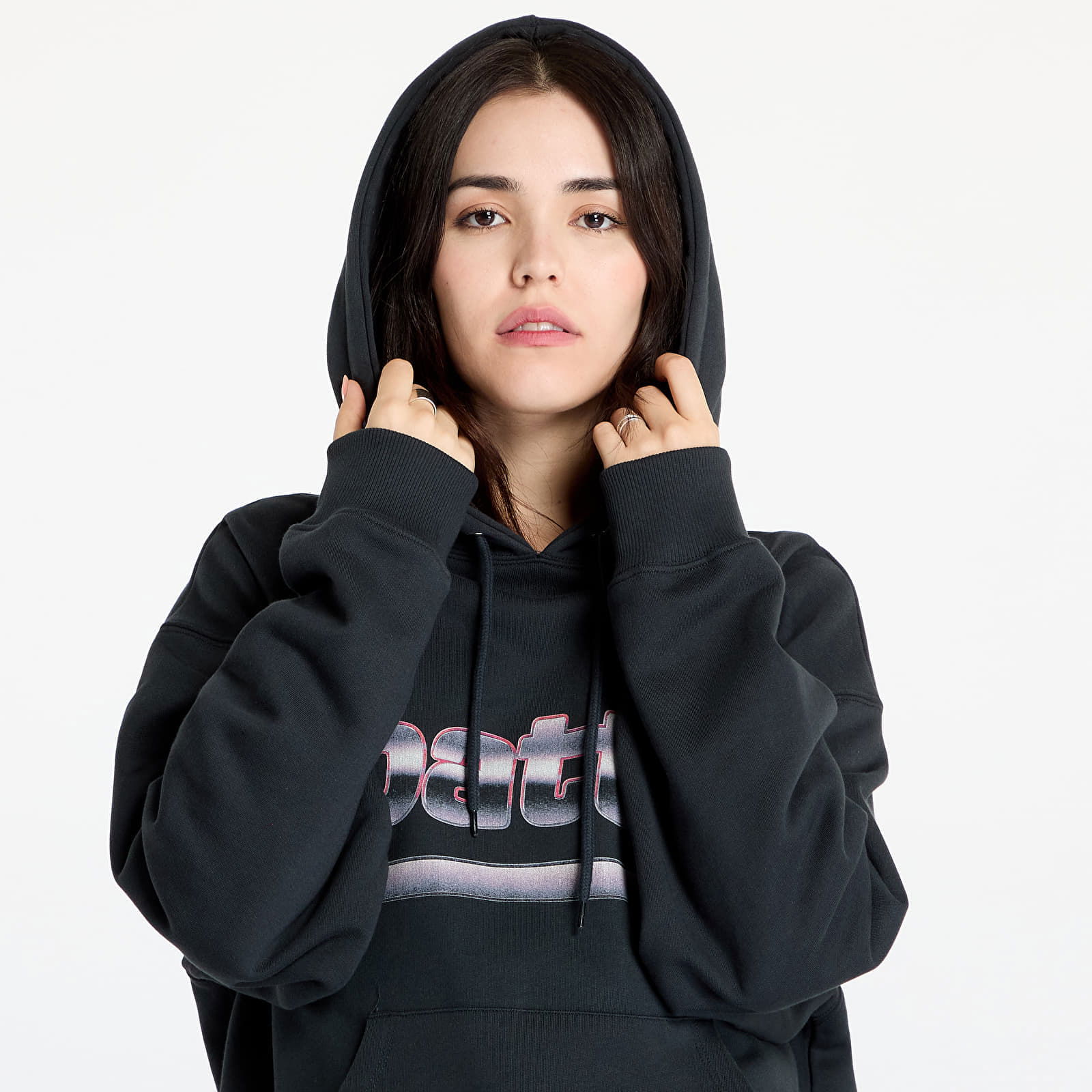 Metal Boxy Hooded Sweater UNISEX Moonless Night