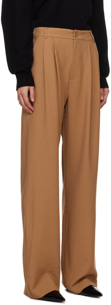 Nohavice Anine Bing Carrie Pleated Trousers Hnedá | A-03-3269-200, 1