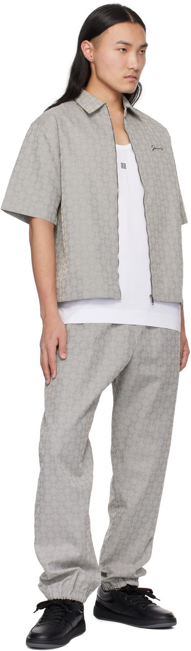 Košeľa Givenchy Givenchy Monogram 72 Jacquard Zip-Up Shirt Šedá | BM612T15U8004, 3
