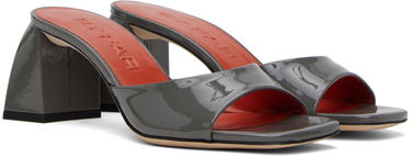 Starostlivosť o obuv BY FAR BY FAR Romy Patent Leather Heeled Sandals Šedá | 23FWROMYMCEMP, 3