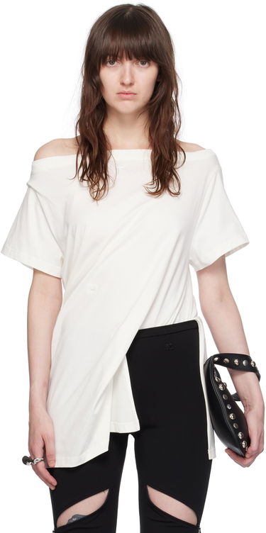 Tričko Courrèges Off Shoulder T-Shirt Biela | 224JBD094JS0107, 0