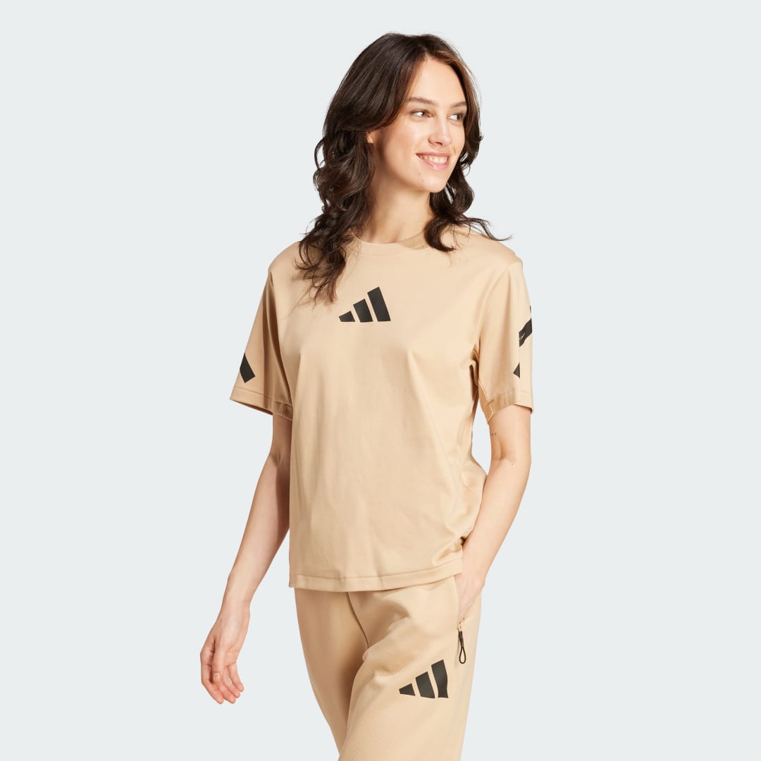 Tričko adidas Performance Z.N.E. T-Shirt Béžová | JD9591, 0