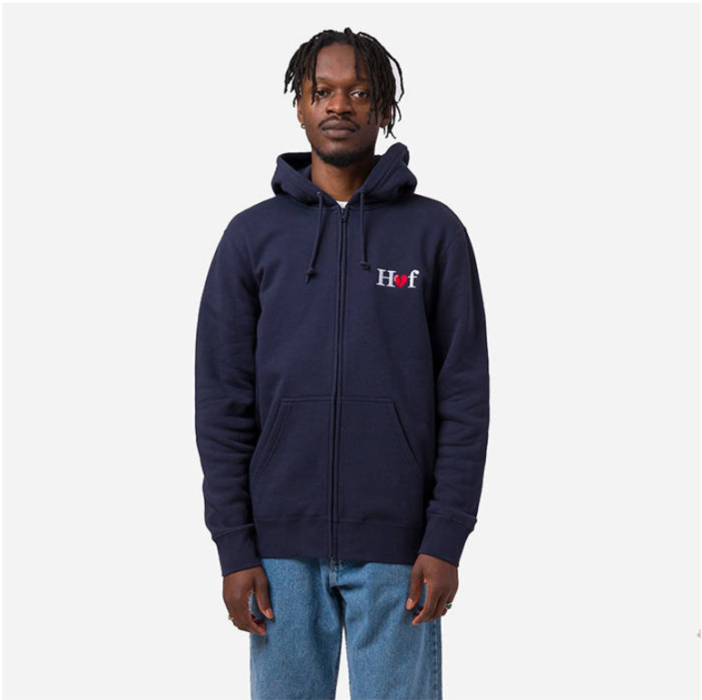 Mikina HUF Milton Zip-Up Hoodie Navy | pf00417-nvblz, 0