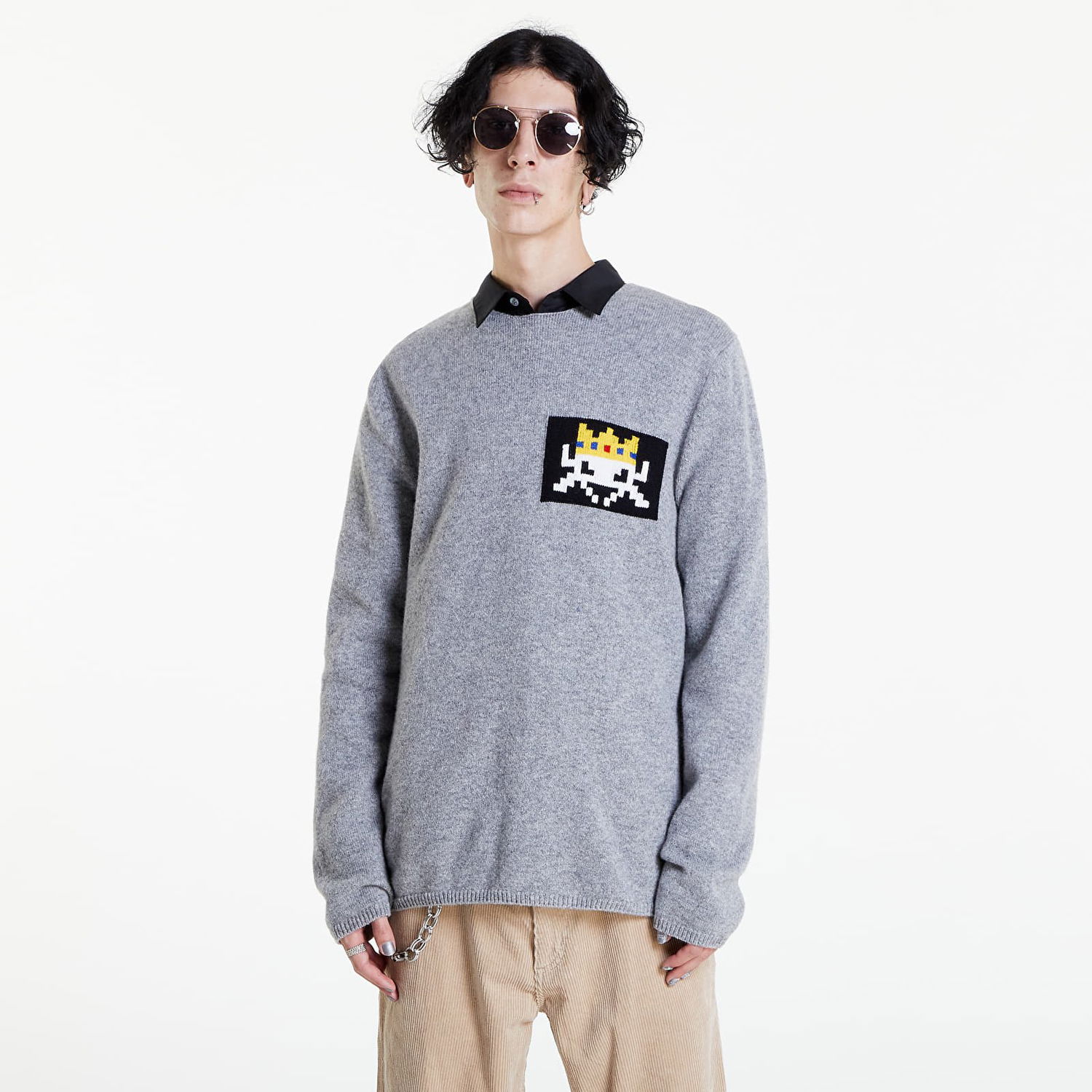 Sveter Comme des Garçons Shirt Sweater Knit Šedá | FJ-N006 Grey, 0