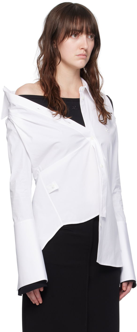 Košeľa Courrèges Modular Off Shoulder Shirt Biela | 224CCH056CO0121, 1