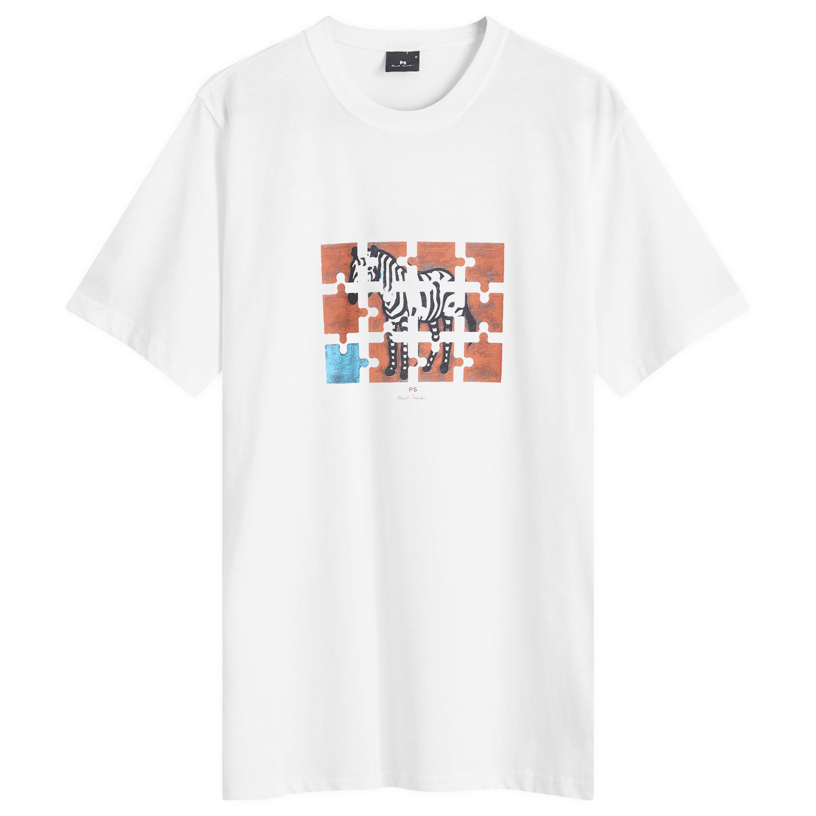 Paul Smith Men's Jigsaw Zebra Graphic T-Shirt, Size Large