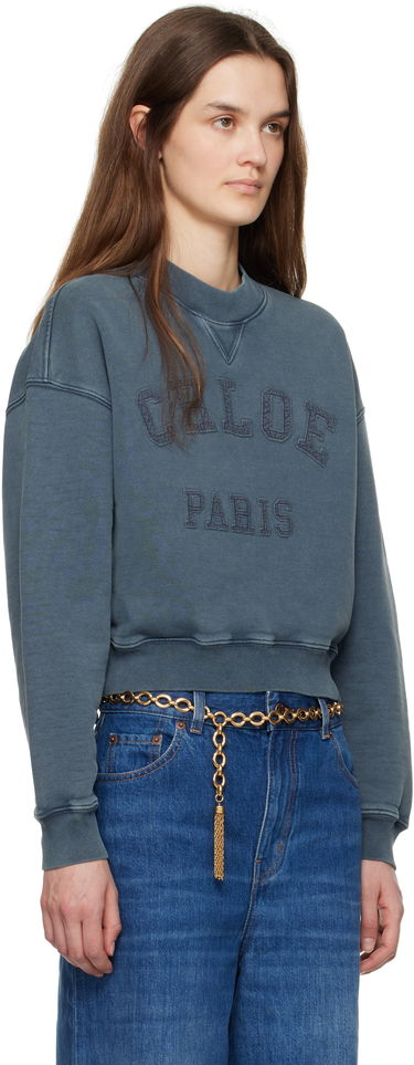 Mikina CHLOÉ Chloé Short Logo Sweatshirt Modrá | CH25SJH05193, 1