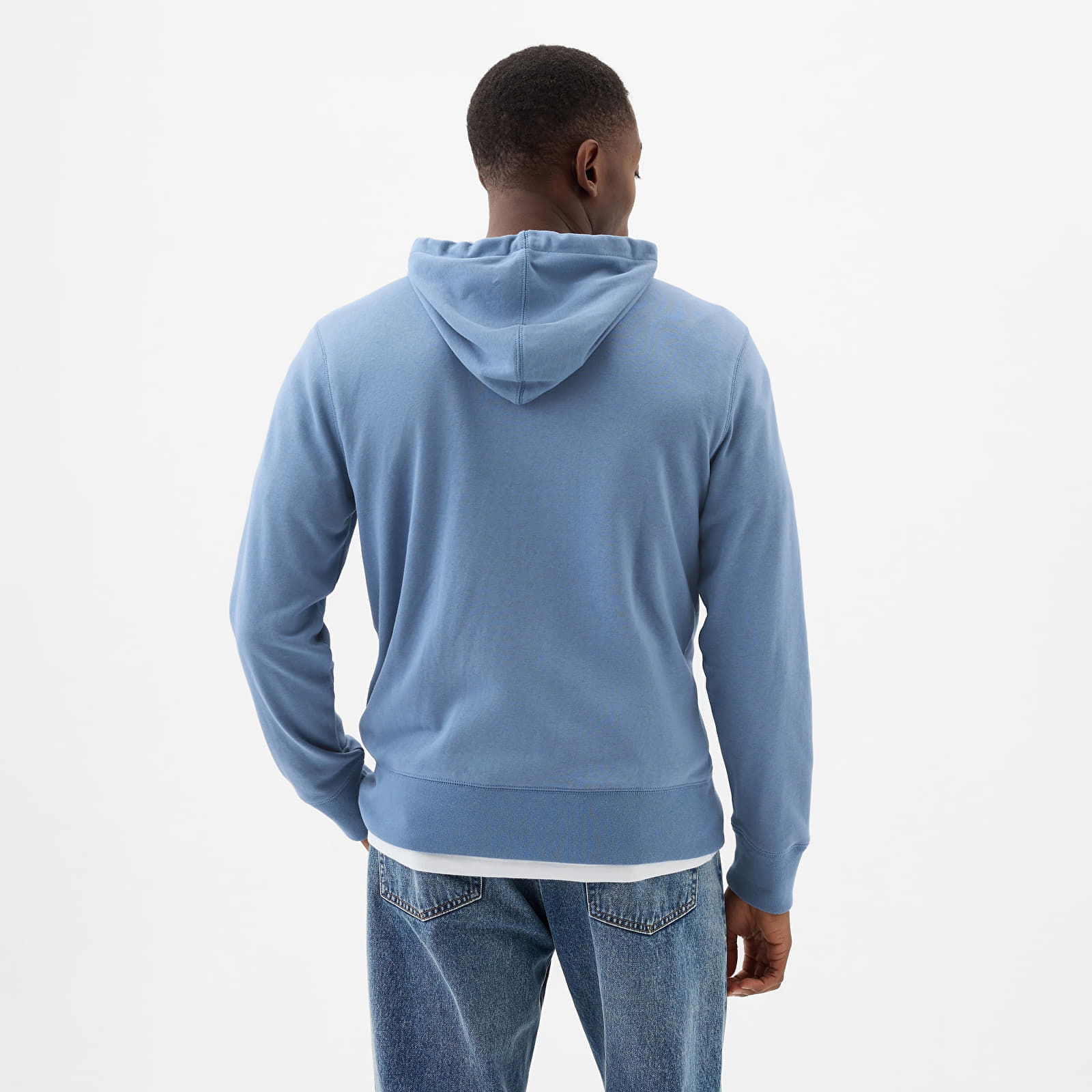 French Terry Fullzip Logo Hoodie Soft Cornflower