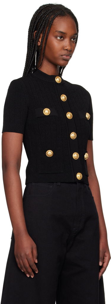 Sveter Balmain Balmain 4-Pocket Knitted Cardigan Ružová | EF1KL023KB07, 4