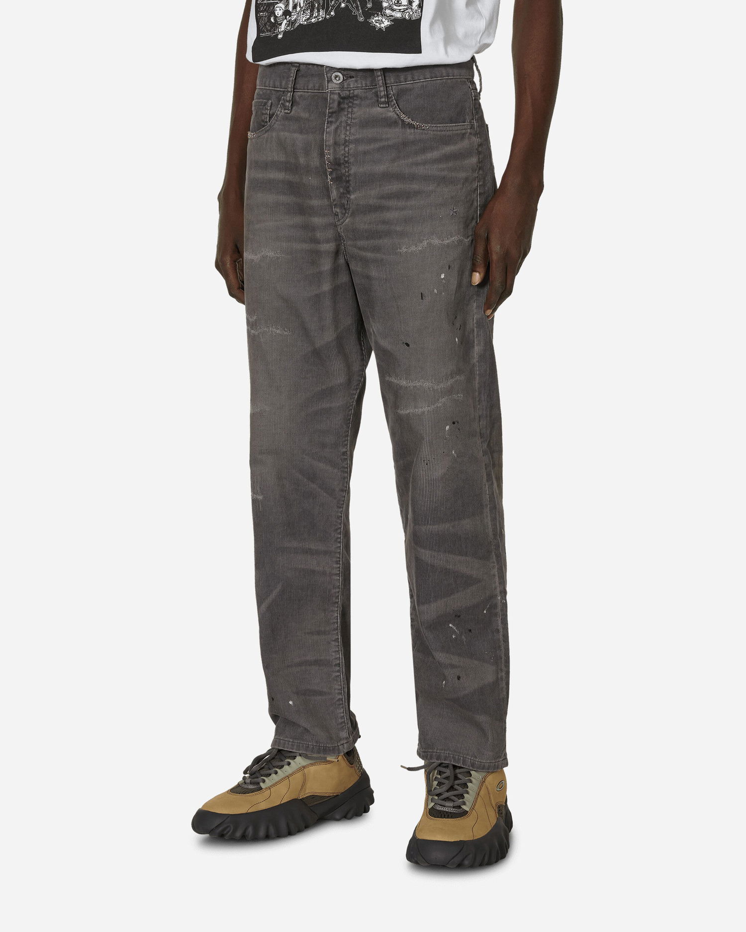 Nohavice Neighborhood Savage Corduroy DP Basic Pants Šedá | 232XBNH-PTM10 GY, 1