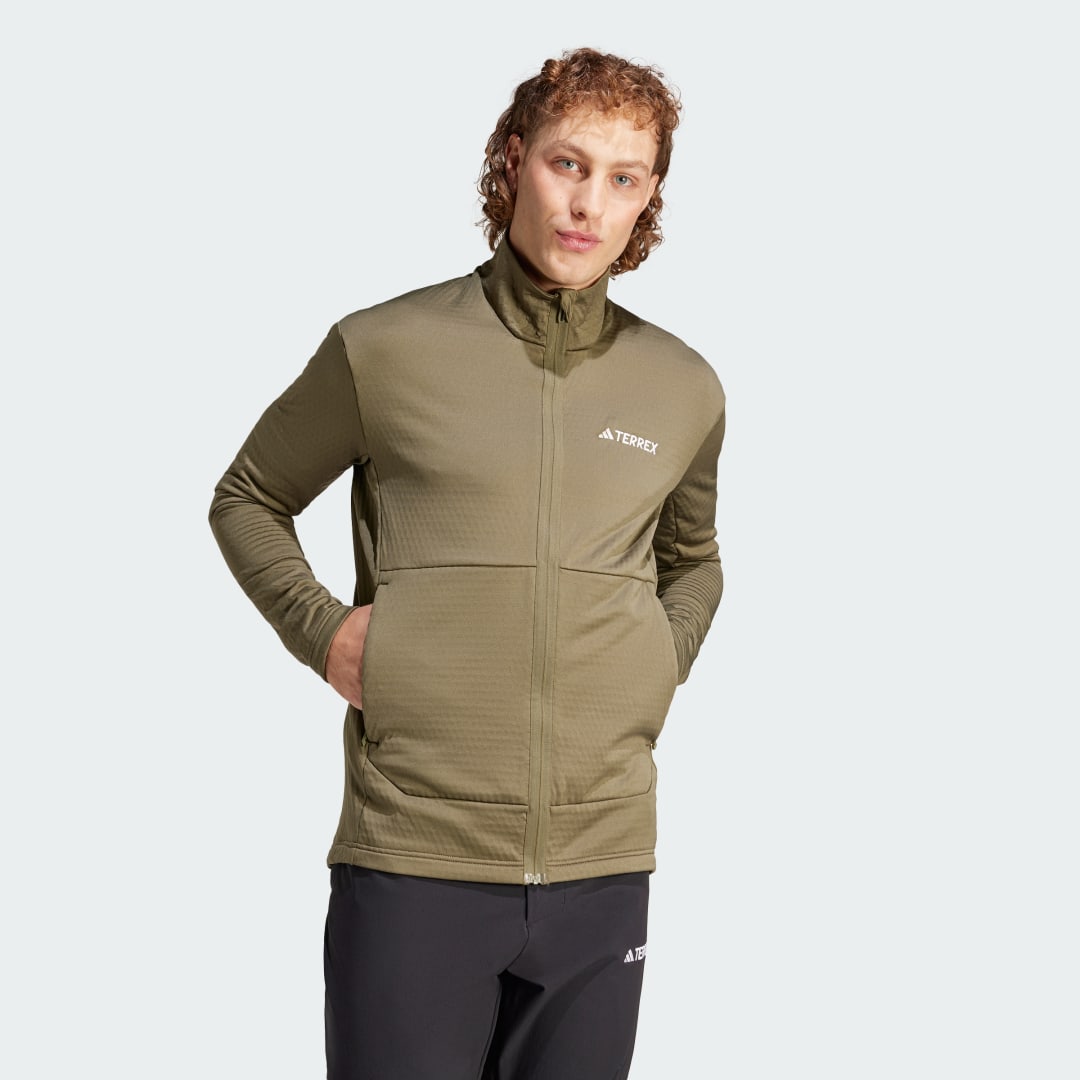 Bunda adidas Performance adidas TERREX Bunda Terrex Multi Light Fleece Full-Zip Béžová | IQ3742, 1