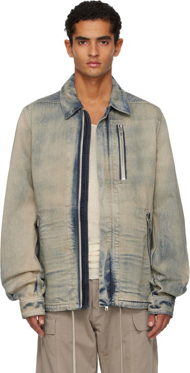 Bunda Rick Owens DRKSHDW Concordians Concealed Zipfront Denim Jacket Modrá | DU02E7775 DMP, 0
