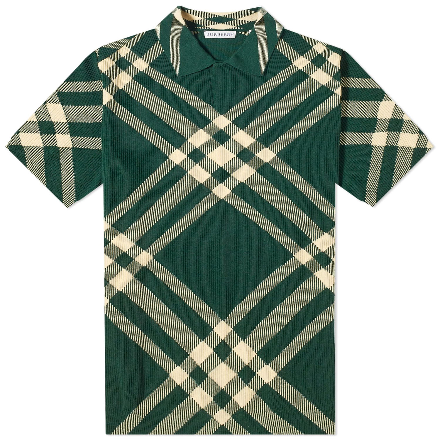 Polo tričko Burberry Knitted Check Polo Zelené | 8081092-B8724, 0