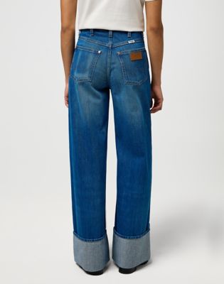 Nohavice Wrangler Wrangler Loose Cuffed Rodeo Ridge Trousers Modrá | 112373236:32:32, 0