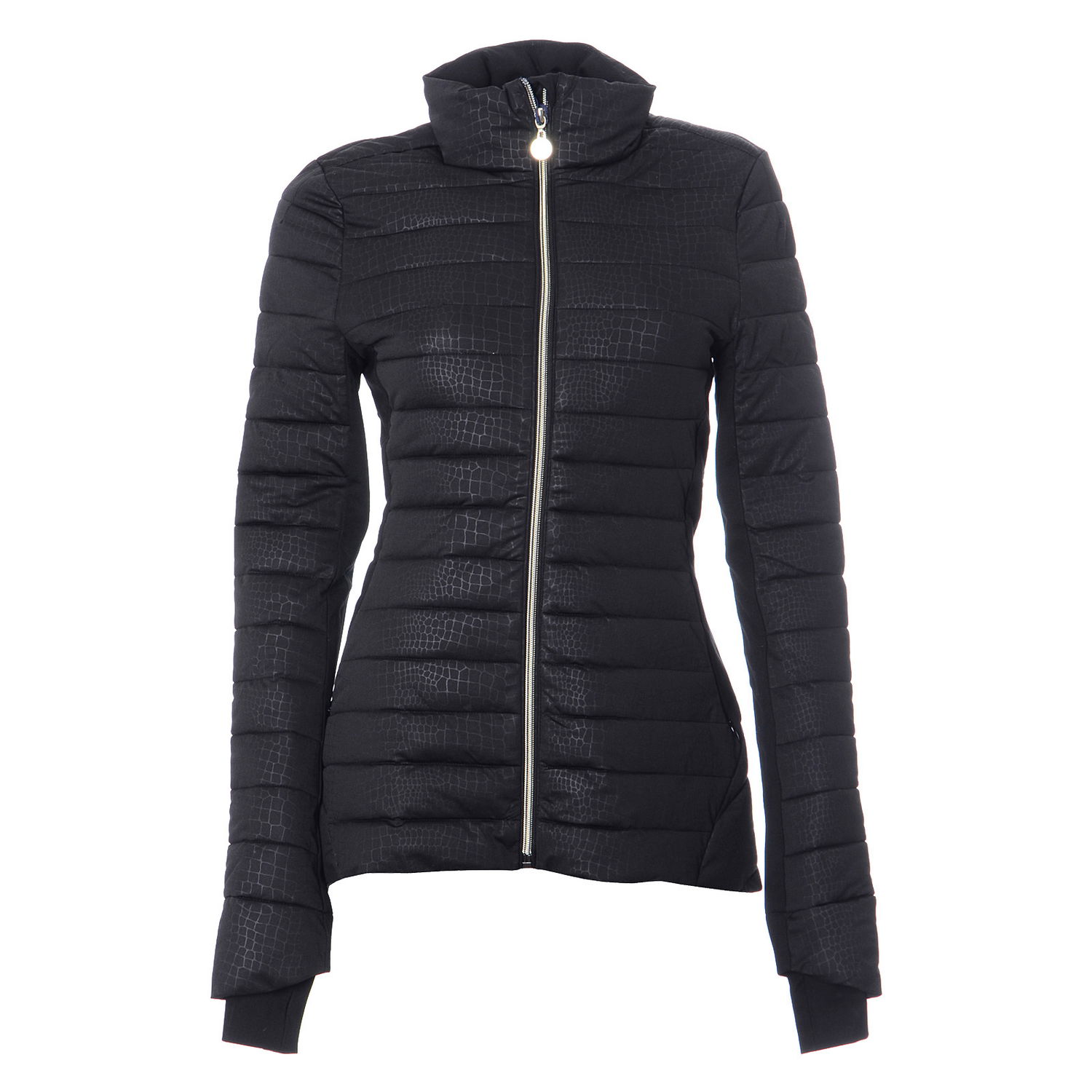 Prešívaná bunda Champion Croc-Embossed Fitted Polyfilled Puffer Jacket with Stand-Up Collar Čierna | 109016-2175, 0