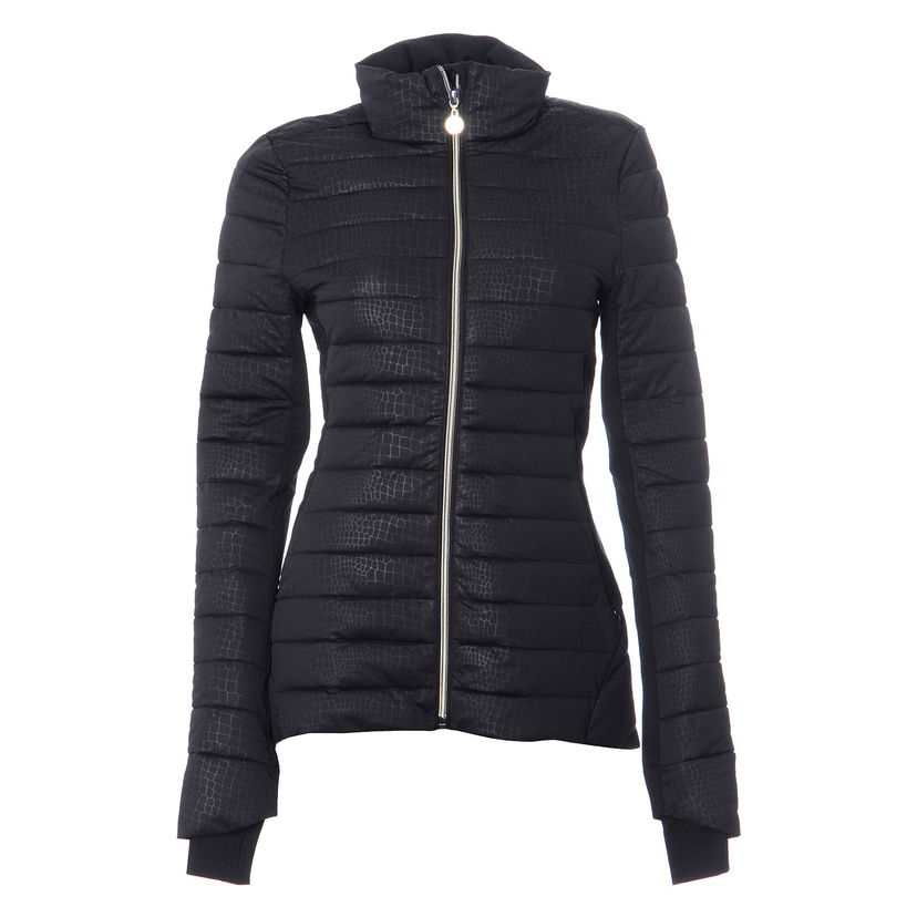 Prešívaná bunda Champion Croc-Embossed Fitted Polyfilled Puffer Jacket with Stand-Up Collar Čierna | 109016-2175