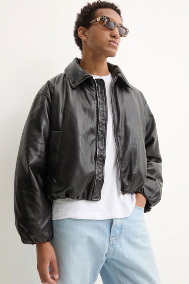 Bomber bunda Nanushka Oversized Faux Leather Bomber Jacket Čierna | NM24PFJK00199, 0