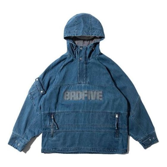 Vetrovka Li-Ning BadFive Logo Half Zip Hooded Jacket Modrá | AFDR909-1