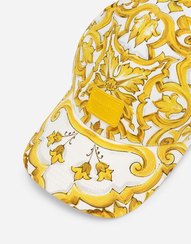 Šiltovka Dolce & Gabbana Majolica Print Drill Baseball Cap Žltá | FH646AFPFSHH23TN, 1