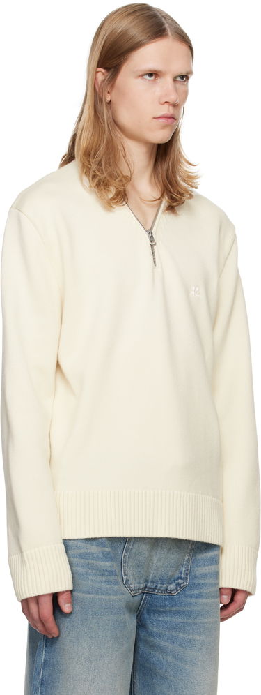 Sveter Courrèges Zipped Wool Sweater Biela | 324MPU179FI0036, 1