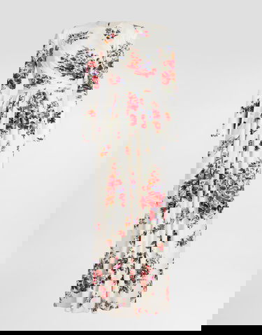 Šaty Dolce & Gabbana Flower Bouquet-print Charmeuse Dress Rôznofarebný | F610LTFSA8PHA5ZO, 0