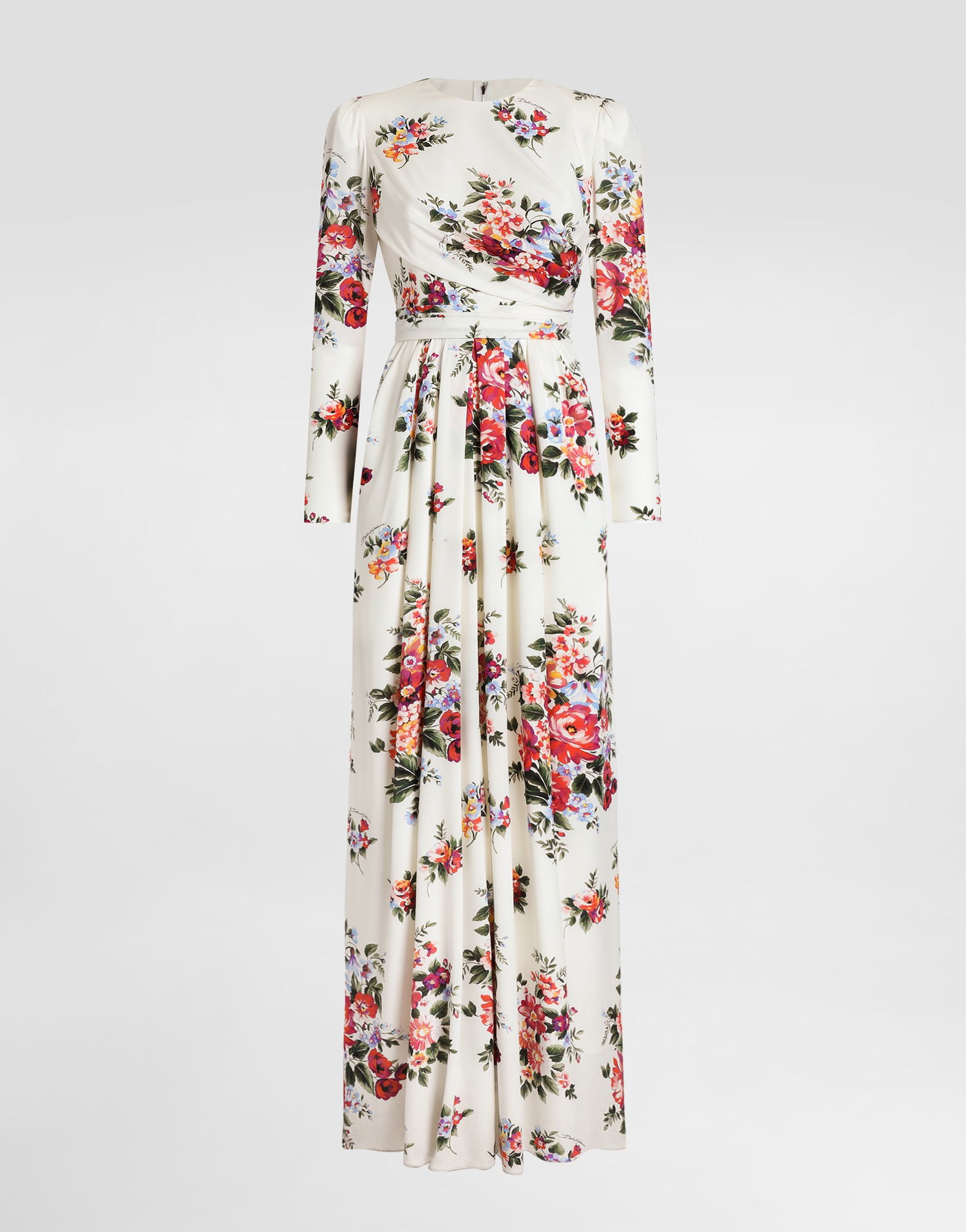 Šaty Dolce & Gabbana Flower Bouquet-print Charmeuse Dress Rôznofarebný | F610LTFSA8PHA5ZO, 0