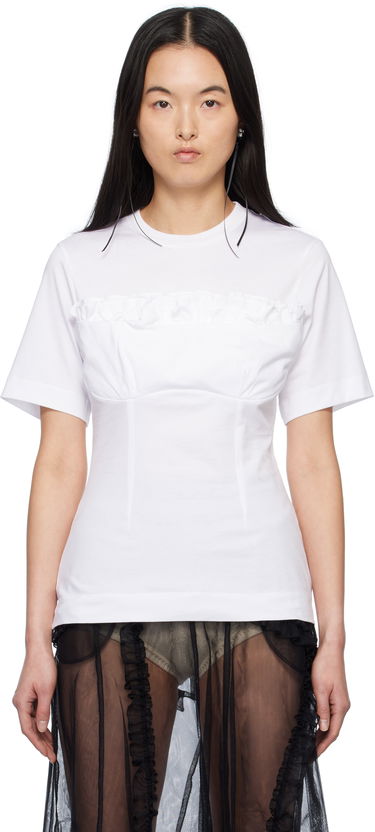 Tričko Simone Rocha Simone Rocha Balconette Bust Detail T-Shirt Biela | 5323 0553, 0