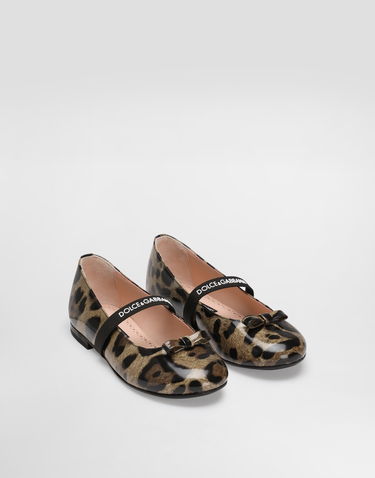 Tenisky a topánky Dolce & Gabbana Dolce & Gabbana Printed Shiny Calfskin Ballet Flats Hnedá | D11294AM568HA93M, 2