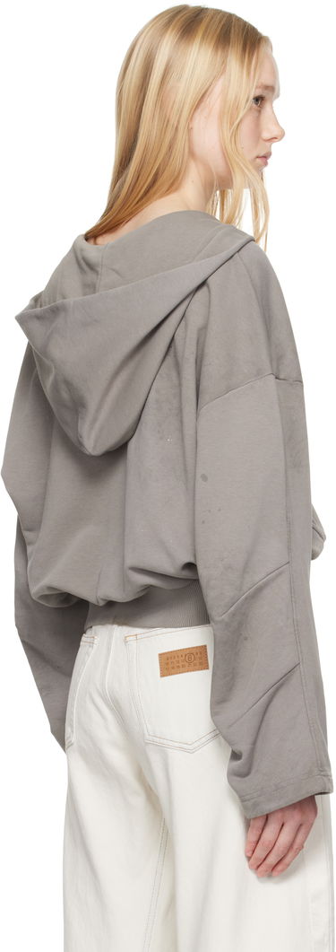 Mikina Maison Margiela MM6 Maison Margiela Cropped Zip-Up Hoodie Šedá | S62HG0029 M25013, 2