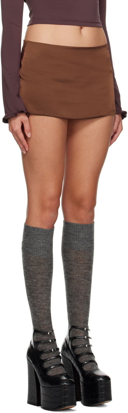 Sukňa GUIZIO Guizio Zip Miniskirt Hnedá | F23311W022, 1