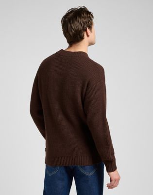 Sveter Lee Lee Relaxed Chunky Crew Neck Sweater Size XXL Hnedá | 112370541, 1