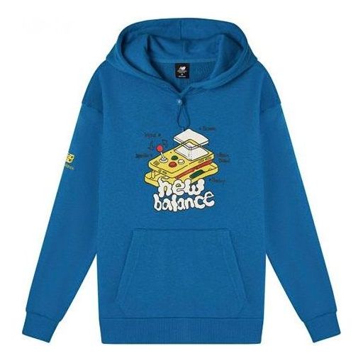 Mikina New Balance Print Hoodie Modrá | AMT11336-BMT